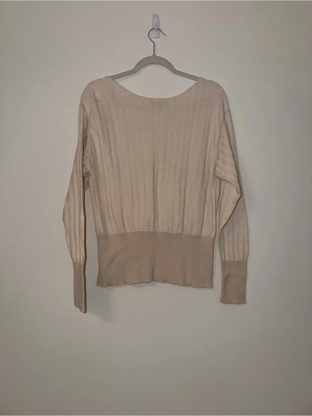 MM Lafleur Cotton Knit Boatneck sweater beige neutral minimal classic business L - Picture 8 of 10